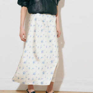 Midi Skirt White/floral