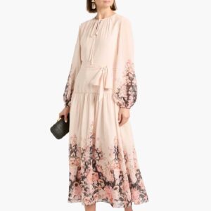 MIKAEL AGHAL Floral-print chiffon midi dress
