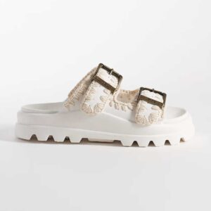 Mou EVA two buckle sandals in white