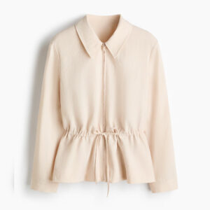 Peplum Shirt with Zipper Light beige