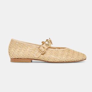 Relan Ballet Flats Natural Cross Hatch Raffia