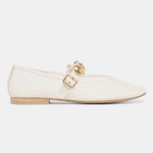 Relan Mesh Ballet Flats White Mesh
