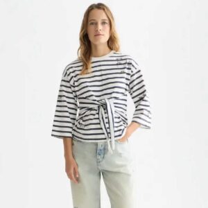 Scotch & Soda x Basquiat Breton Stripe Belted T-Shirt