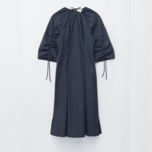 Sculptural Drawstring Midi Dress