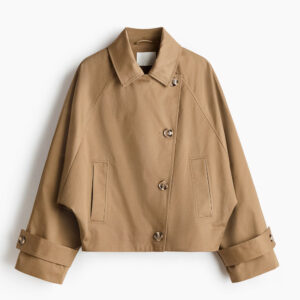 Short Trench Coat with Scarf Dark beige