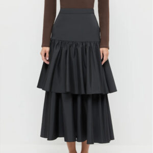 Sora Skirt Midi skirt in black taffeta