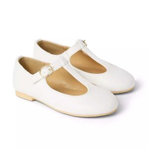 T-Strap Ballet Flat White
