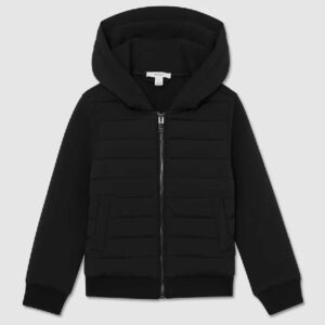 Taylor 9-13 yrs Hybrid Zip-Through Hooded Jacket in Black
