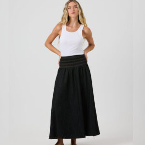 Tess Collection Hana Skirt Black Denim