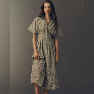 The Tobie Eyelet Shirt Dress by Exquise