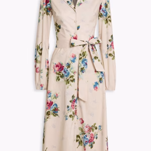 MIKAEL AGHAL Floral-print cotton-poplin midi shirt dress