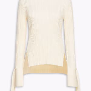 3.1 PHILLIP LIM Tie-detailed ribbed wool-blend sweater