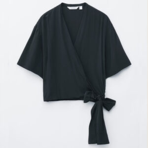 Wrap-Front Blouse Black