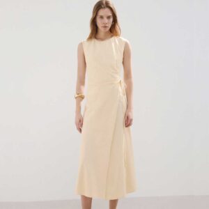 Wrap midi-dress with knot