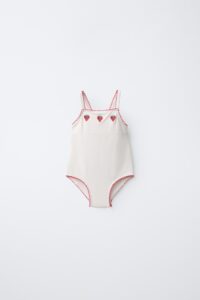1–6 Years / Embroidered Strawberry Swimsuit