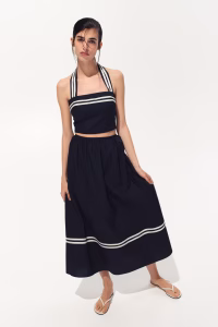 Loose-Fit Midi Skirt