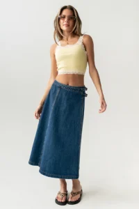 Carson Denim Midi Skirt