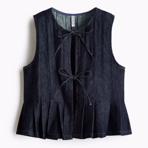 Tie-Detail Denim Vest