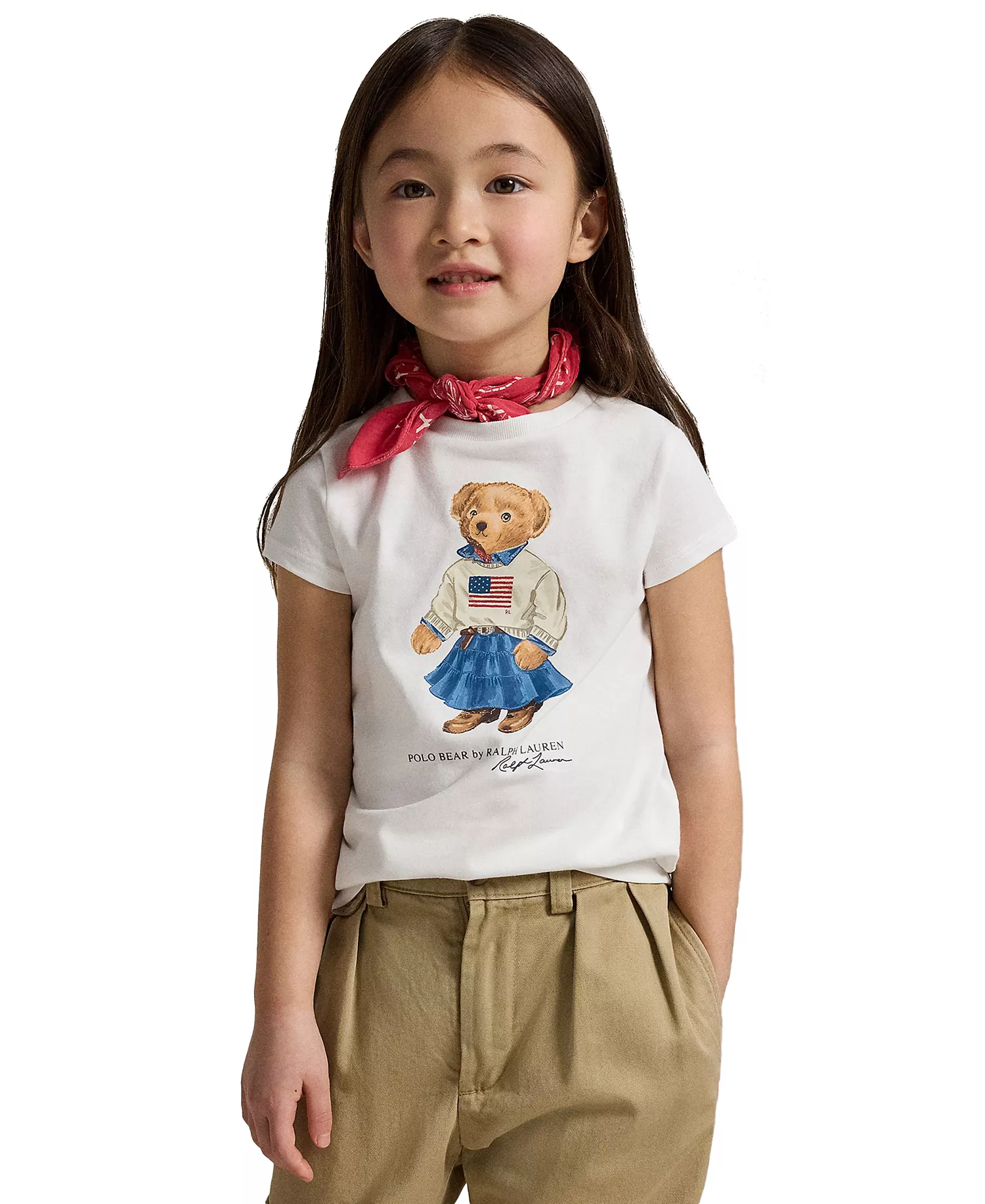 Polo Ralph Lauren Girls' 2T-6X Polo Bear Printed Short-Sleeve T-Shirt