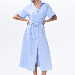 Tie-Belt Shirt Dress