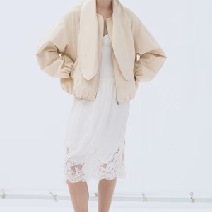 Linen-Blend Jacket with Scarf Collar