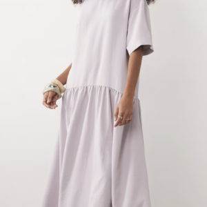 ASOS DESIGN dropped waist midaxi t-shirt dress in lilac