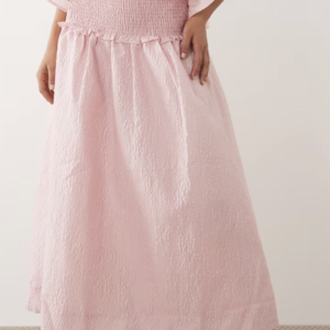 Sister Jane Prim organza shirred waist maxi skirt in light pink - part of a set