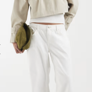 ASOS DESIGN funnel neck cropped volume jacket in stone