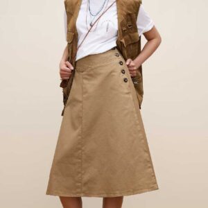 Archive Reissue Khaki Midi Skirt