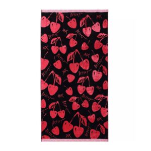 Betsey Johnson Cherry Love Printed Cotton Blend Beach Towel