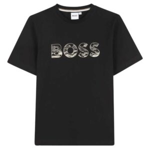 BOSS Kidswear logo-print T-shirt Black
