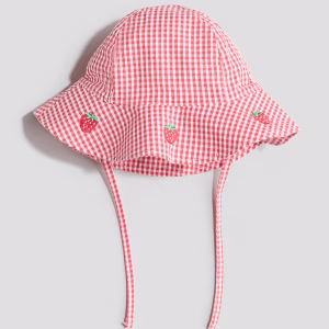 Muslin Sun Hat with Embroidery