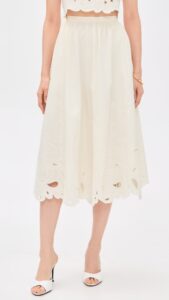 Cinq à Sept Paisley Bloom Embroidered Espe Skirt