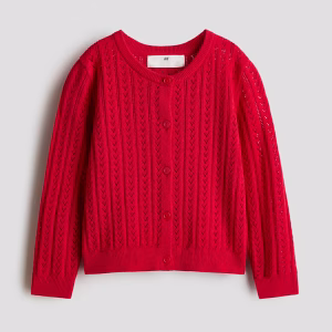 Pointelle-Knit Cotton Cardigan