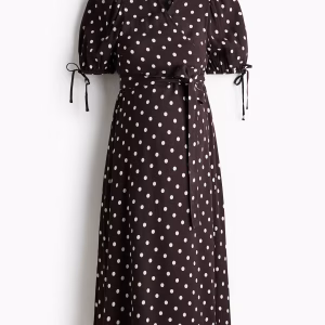 MAMA Puff-sleeved wrap dress