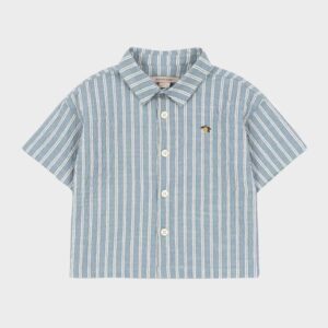 Konges Slojd Boy's Elliot Striped Cotton Seersucker Shirt
