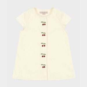 Konges Slojd Girl's Evia Cherry Embroidered Organic Cotton Dress