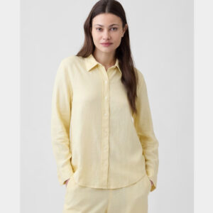 Linen-Blend Easy Shirt Maize