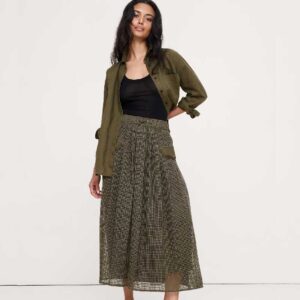 Mixed Media Utility Skirt Fresh Olive Green