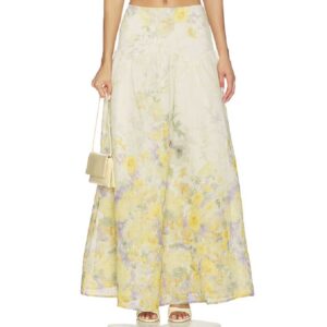 MORE TO COME Carson Skirt Yellow Floral