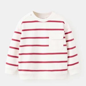 Pocket stripes sweatshirt Red