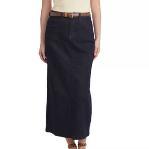 Point Denim Maxi Skirt