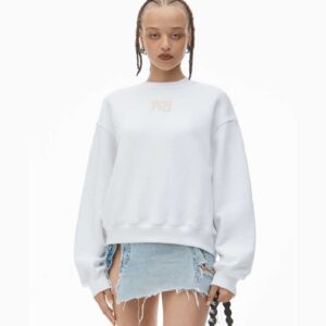PUFF LOGO SWEATSHIRT IN STRUCTURED TERRY White
