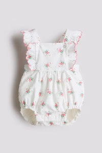 Laura Ashley H&M Ruffle-Trimmed Cotton Romper Suit