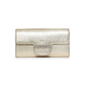 Jimmy Choo Bing Metallic Leather Chain Wallet