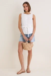 Tuckernuck White Cotton Poplin Francoise Top