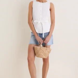 Tuckernuck White Cotton Poplin Francoise Top