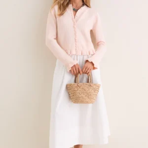 Pomander Place Pottery Pink Knit Patterson Ruffle Sweater