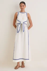 Tuckernuck White Ric Rac Tie Brocks Dress