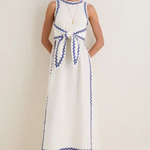 Tuckernuck White Ric Rac Tie Brocks Dress